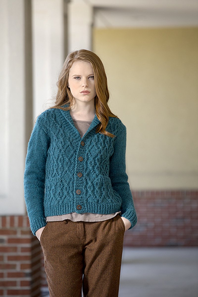 Universal Yarn Deluxe Cable Collection Patterns - Tallulah Cardigan - PDF Download - Extra Image
