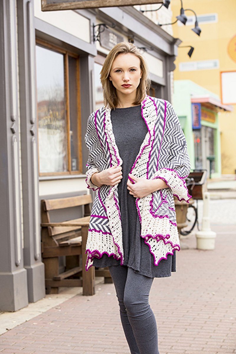 Universal Yarn Contrarian Shawls: Book 2 Patterns - Herringbone Shawl - PDF Download - Extra Image
