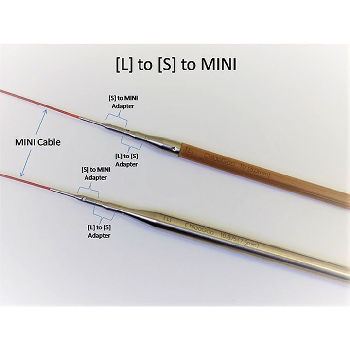 ChiaoGoo Interchangeable Adapters - [L] Tip to [S] Cable (2501-A) - Extra Image