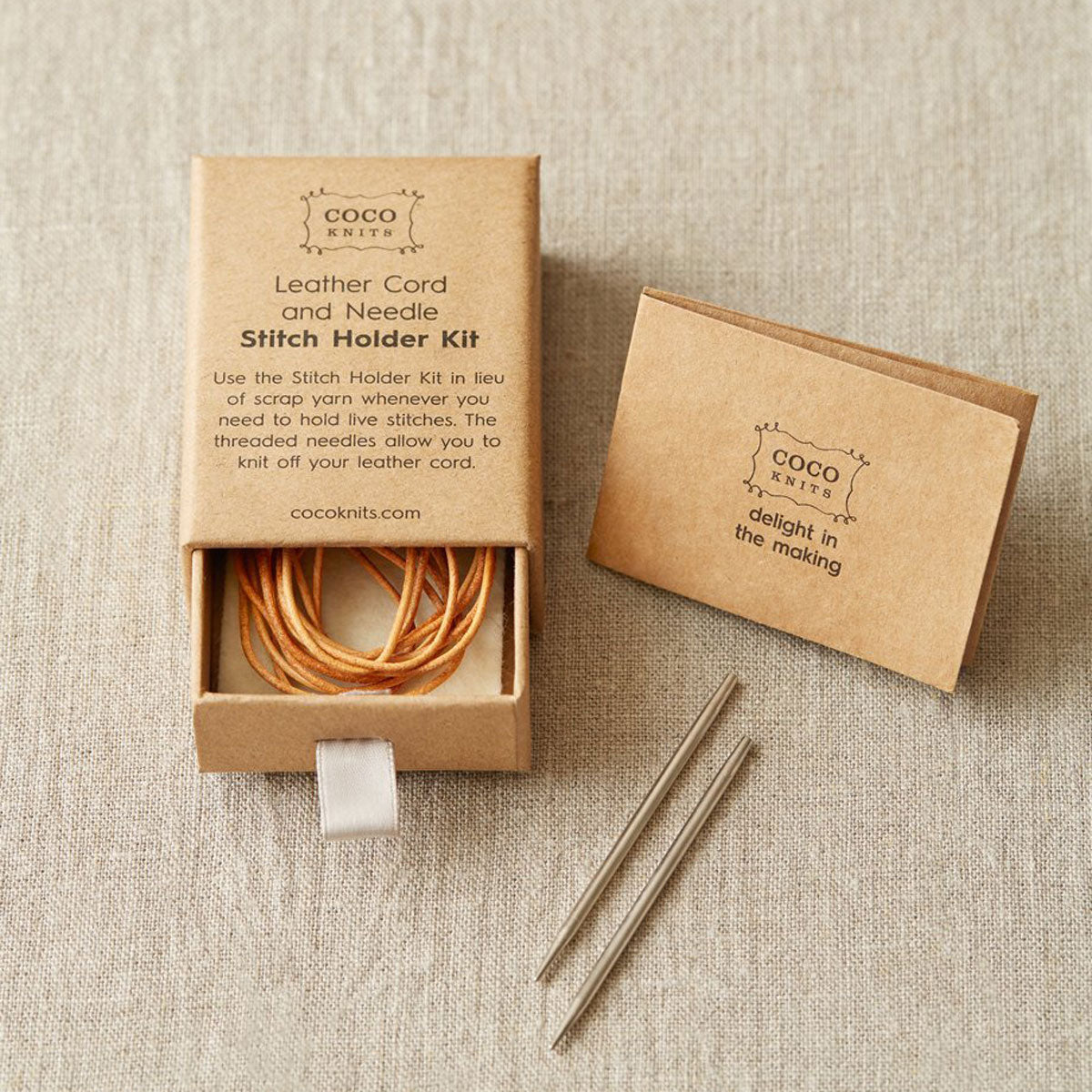 Cocoknits Stitch Holder Kit - Leather Cord and Needle - Extra Image
