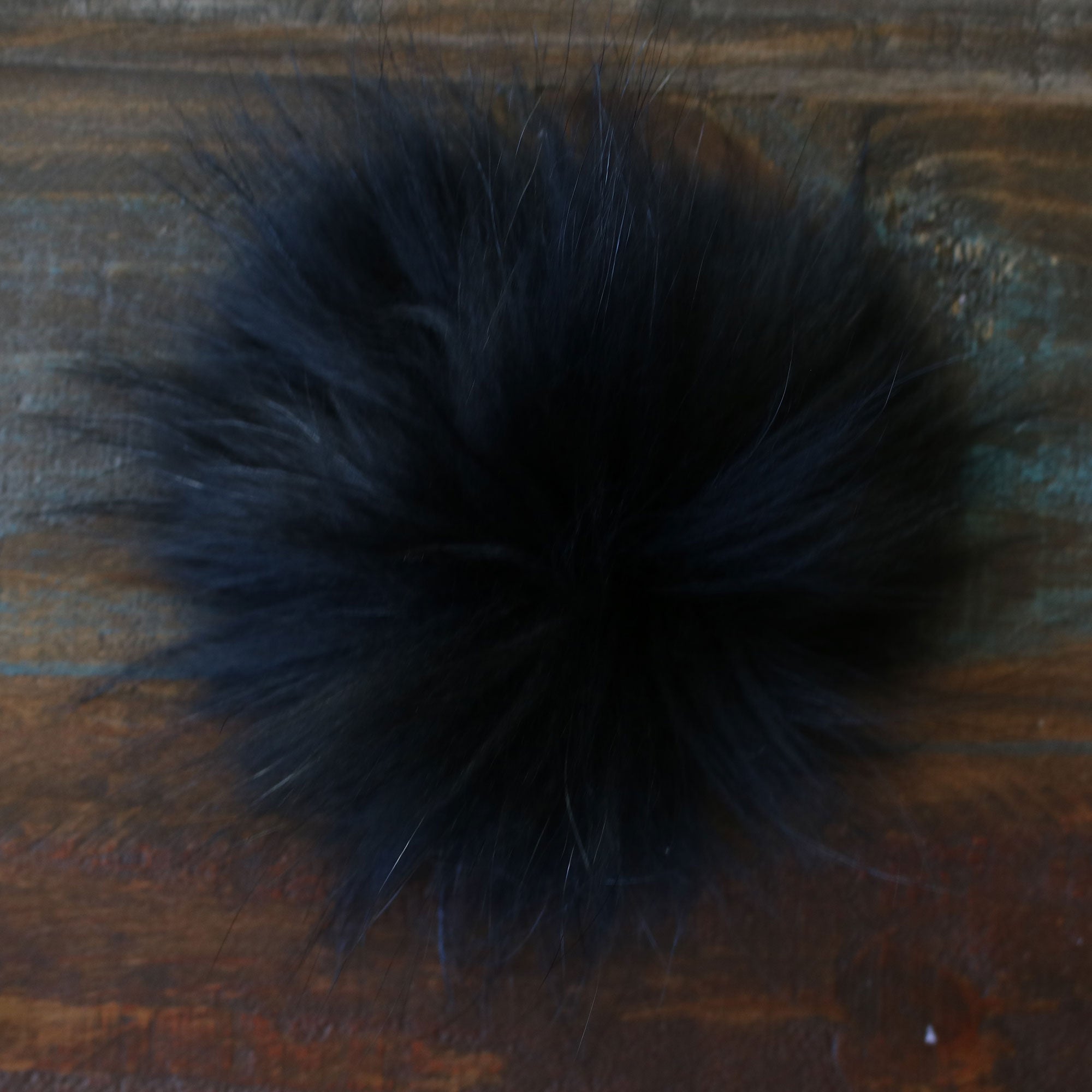 Jimmy Beans Wool Fur Pom Poms - Black - Snap (6") - Zoom Image