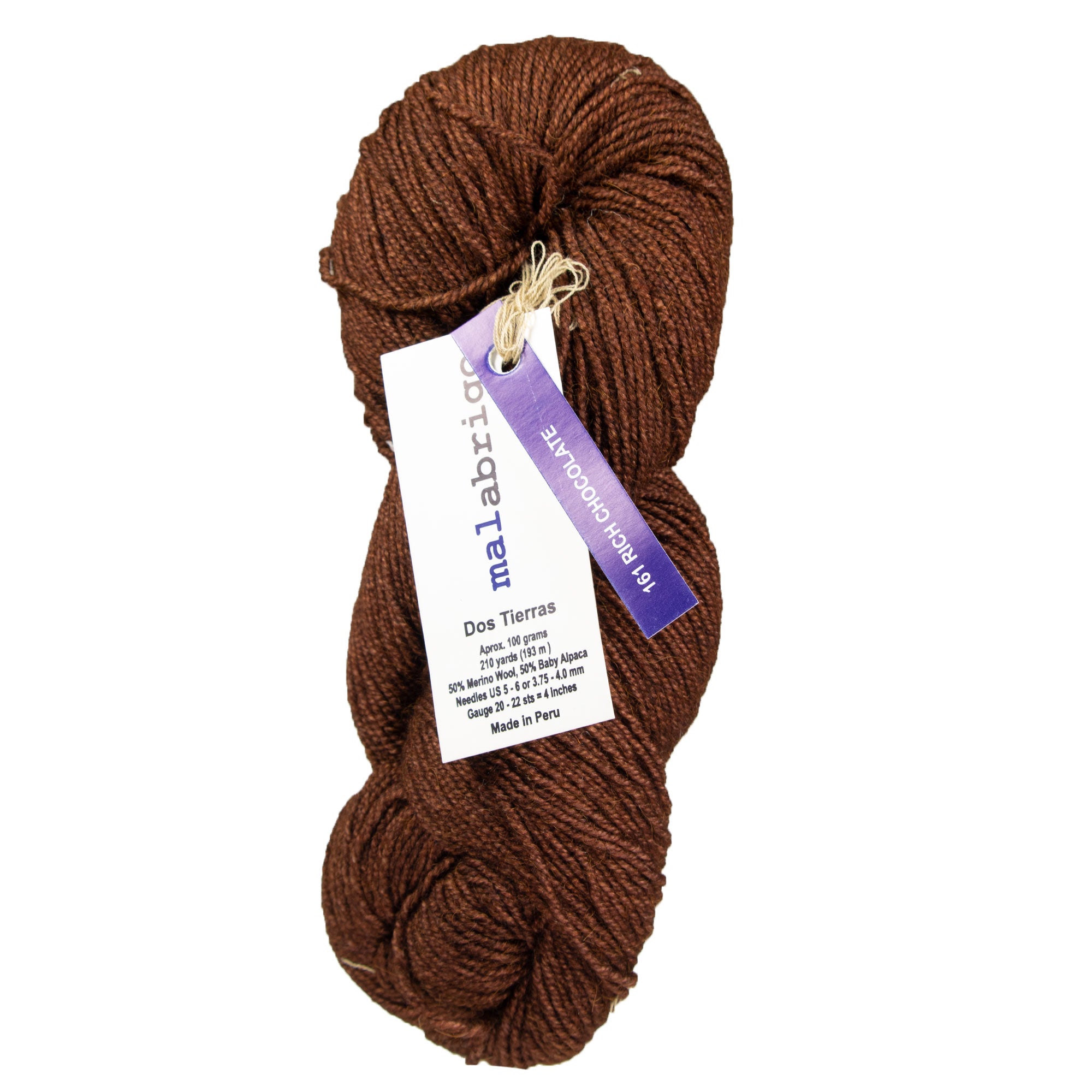 Malabrigo Dos Tierras Yarn - 161 Rich Chocolate - Zoom Image