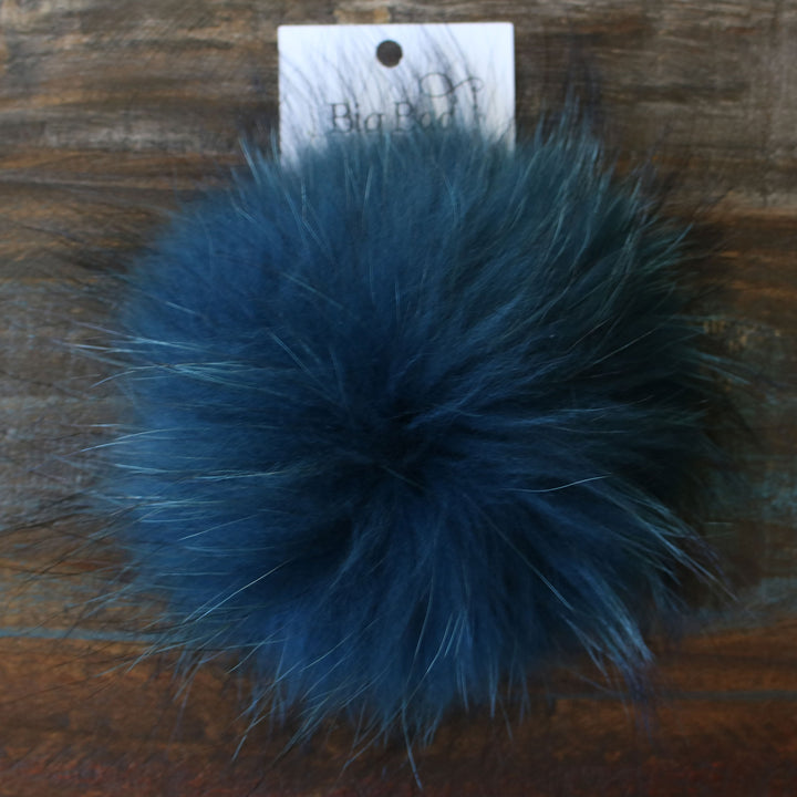 Big Bad Wool Pompoms - Raccoon - Teal (6") - Zoom Image