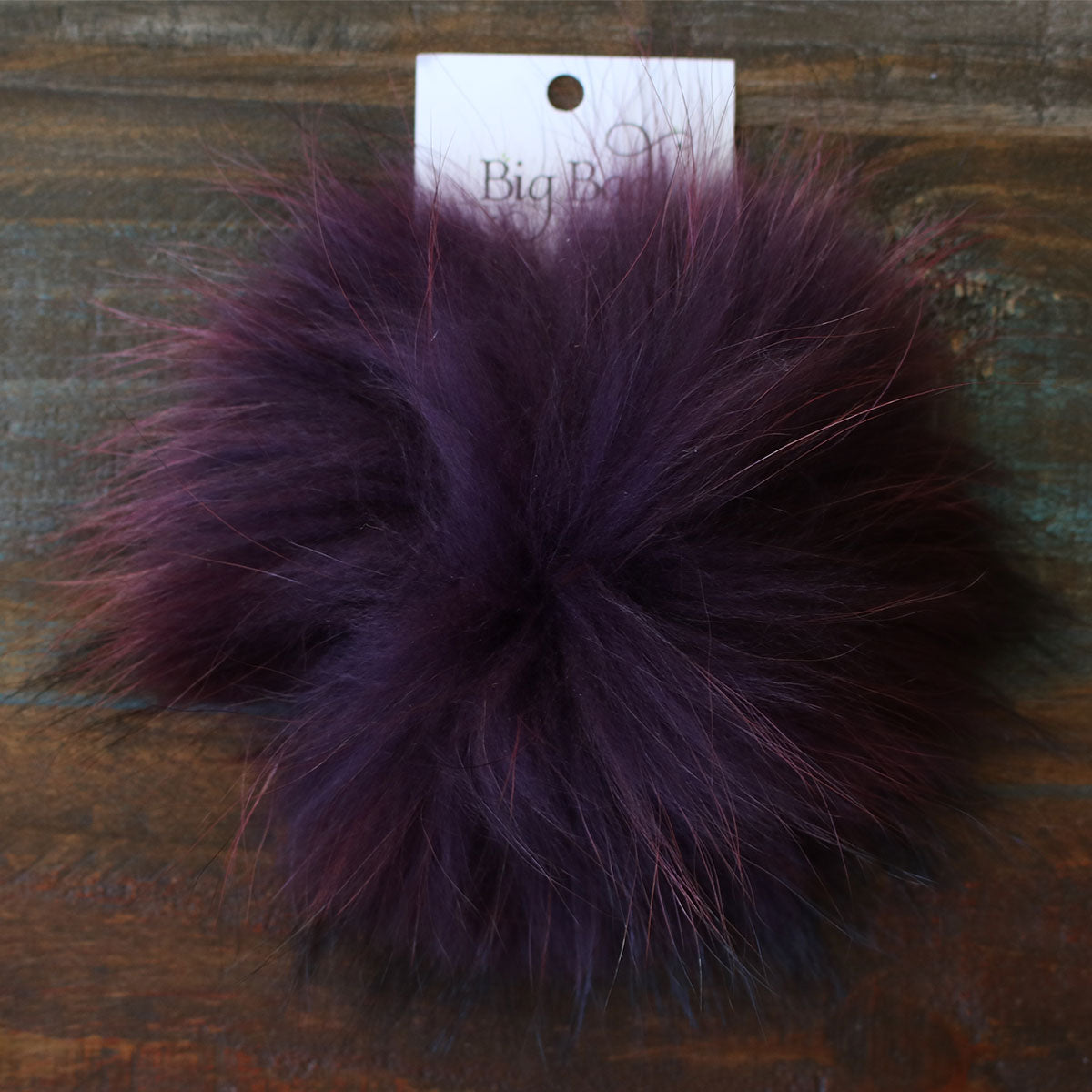 Big Bad Wool Pompoms - Raccoon - Eggplant (6") - Extra Image
