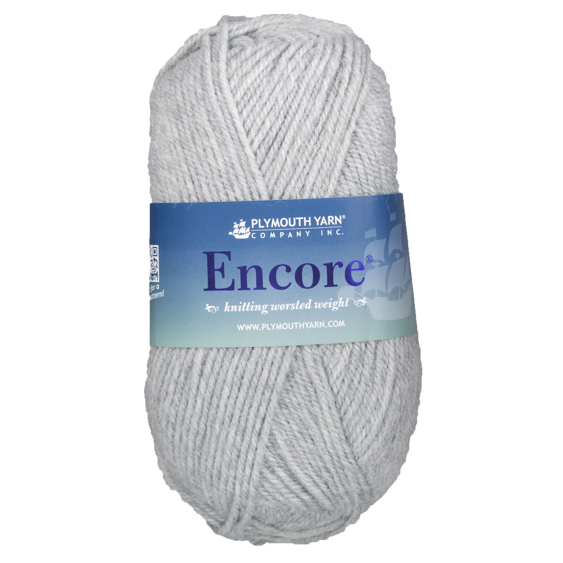 Plymouth Yarn Encore Worsted Yarn - 6007 Light Grey Heather - Zoom Image
