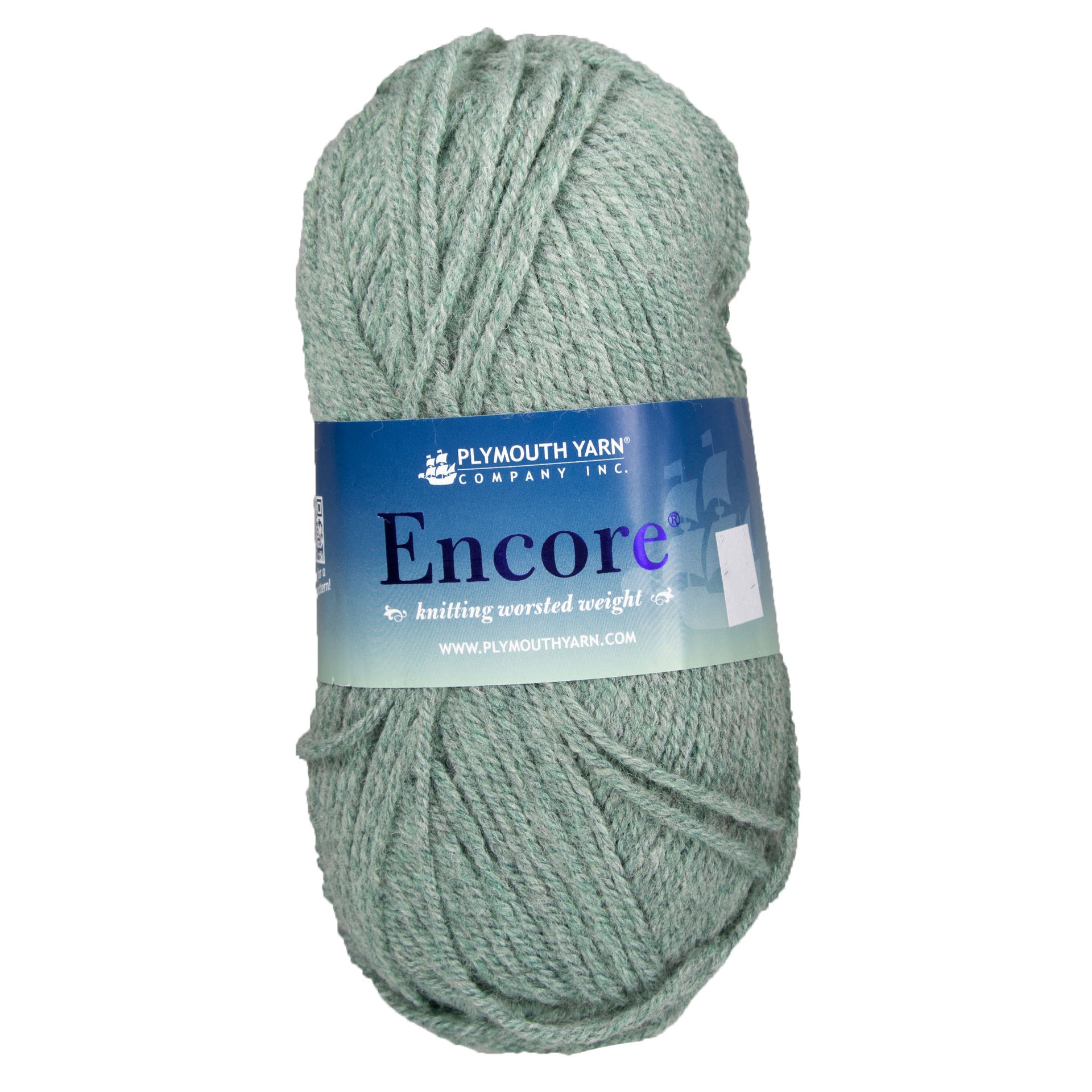 Plymouth Yarn Encore Worsted Yarn - 0678 Light Green Frost Mix - Zoom Image
