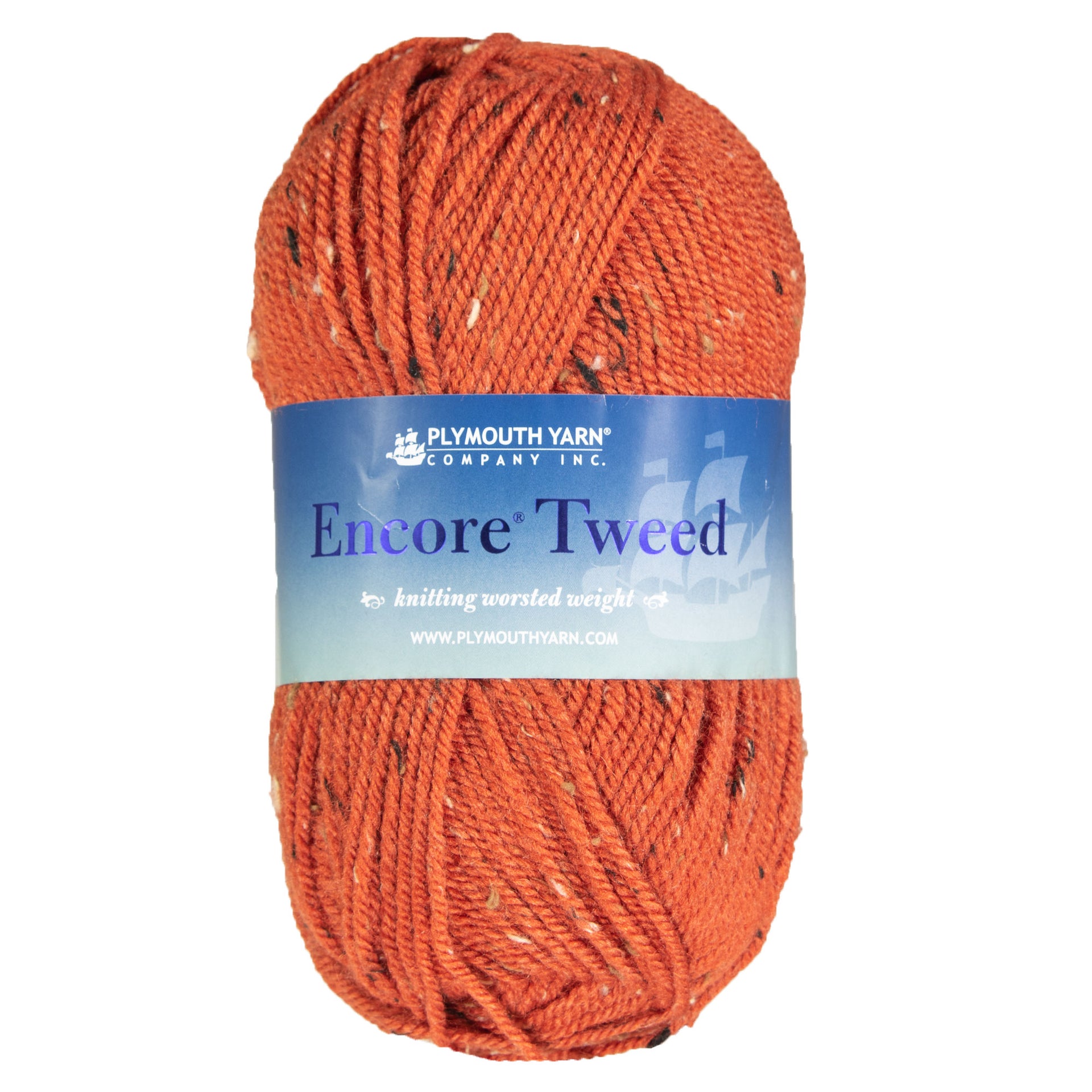 Plymouth Yarn Encore Tweed Yarn - T456 Spiced Pumpkin - Zoom Image
