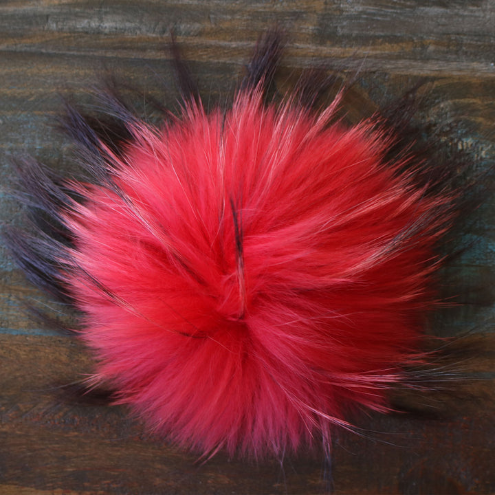 Jimmy Beans Wool Fur Pom Poms - Red - Snap (6") - Zoom Image
