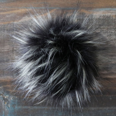 Jimmy Beans Wool Faux Fur Pom Poms - Black - Zoom Image