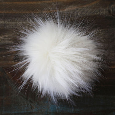 Jimmy Beans Wool Faux Fur Pom Poms - White - Zoom Image