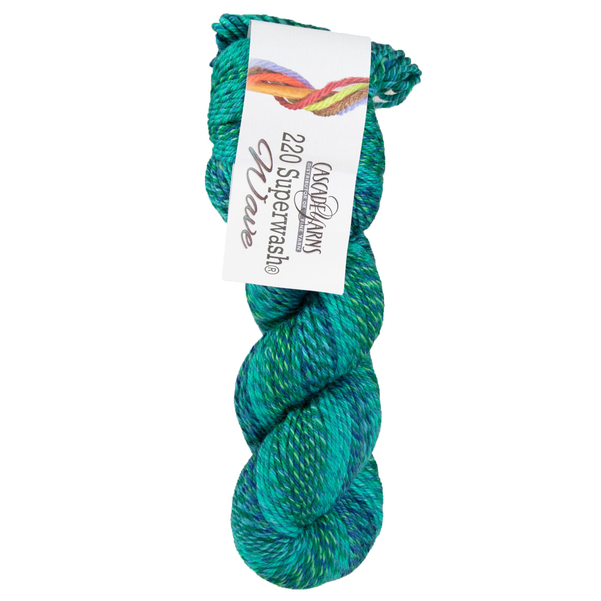 Cascade Yarns 220 Superwash Wave Yarn - 105 Blue Green - Zoom Image