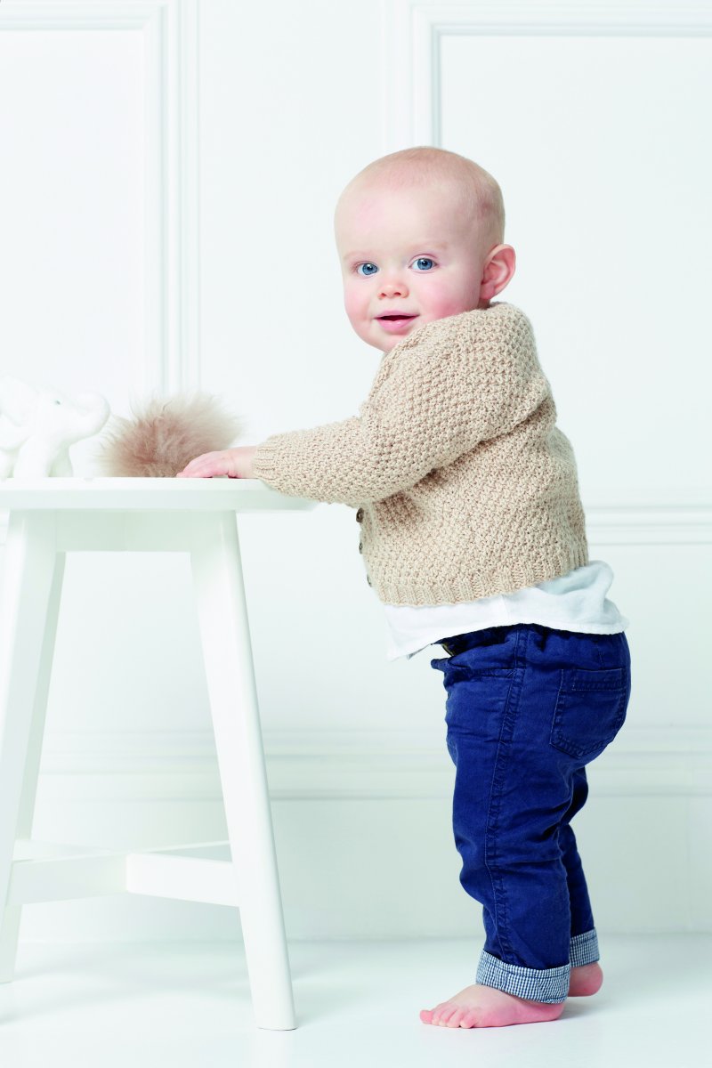 Rowan Baby Knits Collection Patterns - Textured Cardigan - PDF Download - Extra Image
