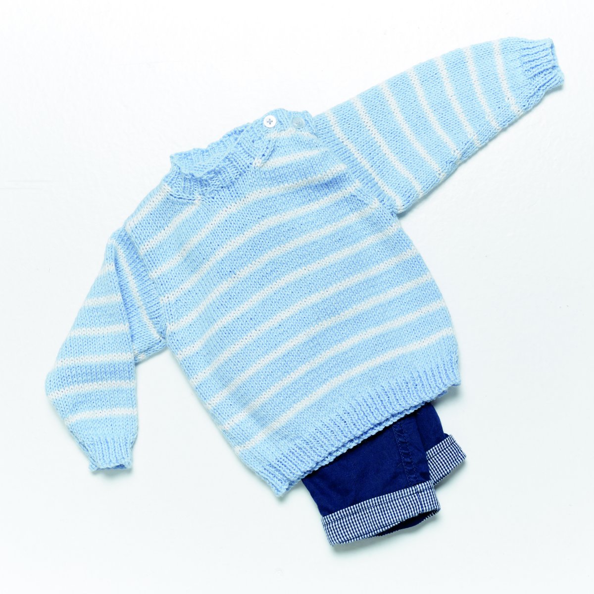 Rowan Baby Knits Collection Patterns - Striped Jumper - PDF Download - Extra Image
