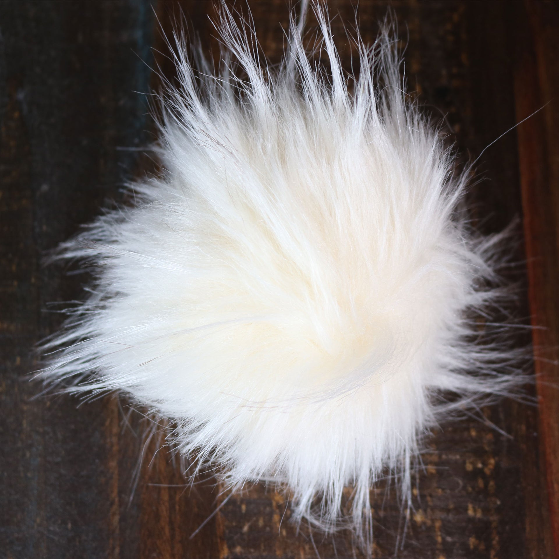 Jimmy Beans Wool Faux Fur Pom Poms - Cream - Zoom Image
