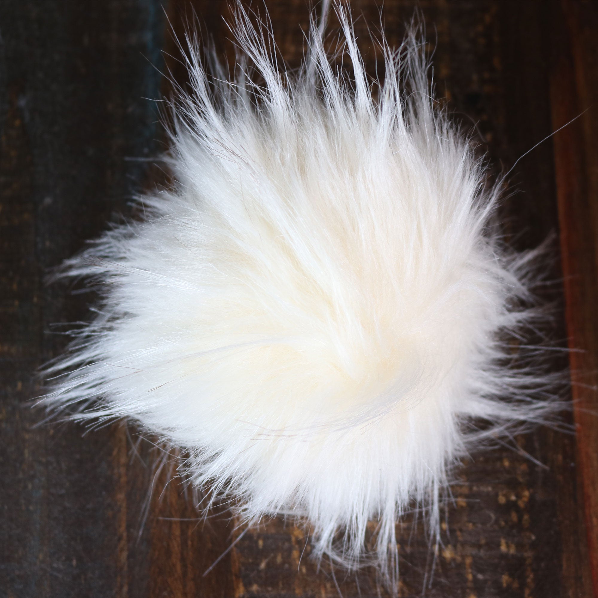 Jimmy Beans Wool Faux Fur Pom Poms - Cream - Zoom Image