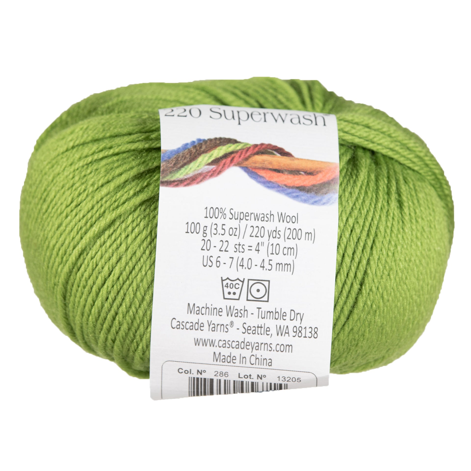 Cascade Yarns 220 Superwash Yarn - 0286 Peridot - Zoom Image
