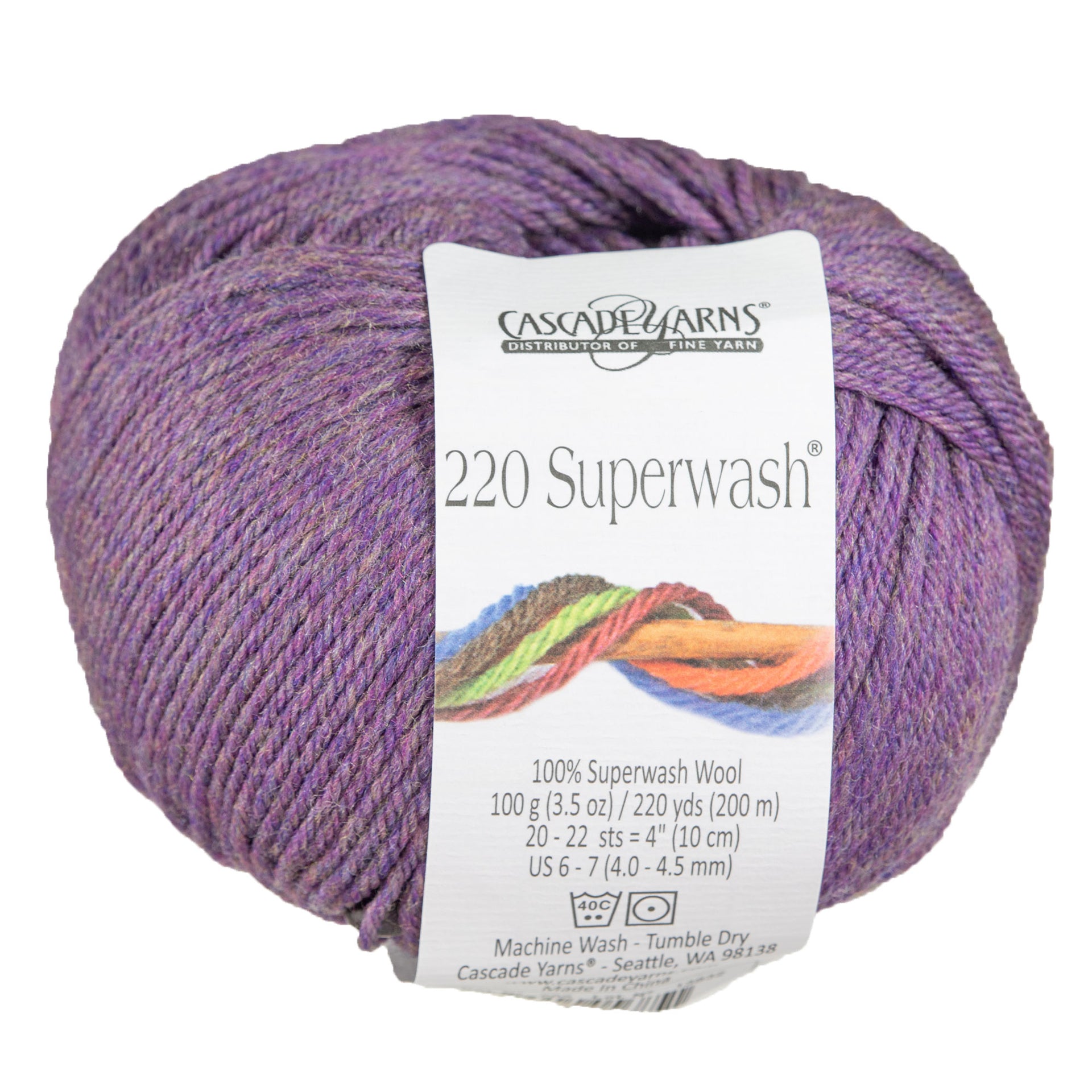 Cascade Yarns 220 Superwash Yarn - 0295 Petunia Heather - Zoom Image
