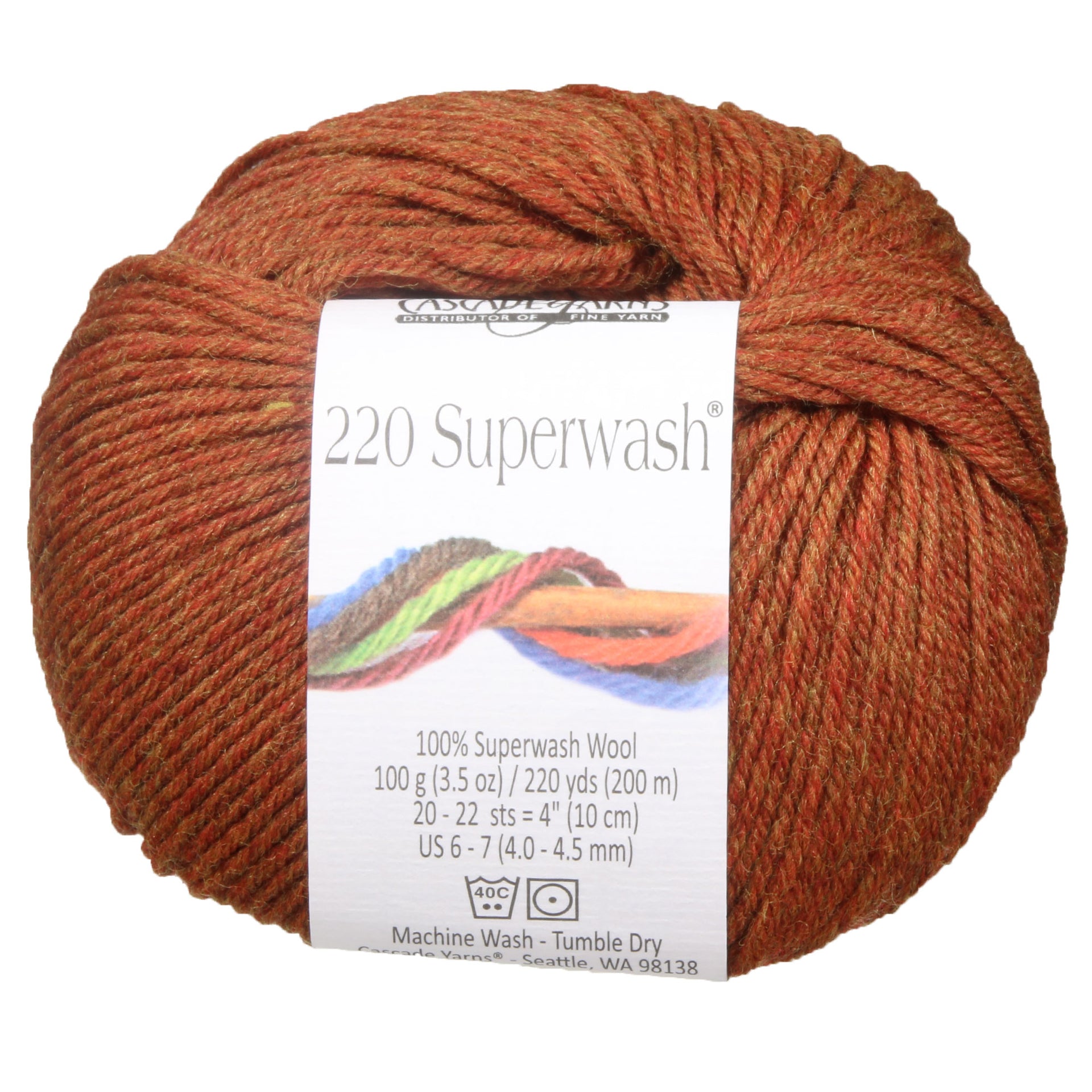Cascade Yarns 220 Superwash Yarn - 0297 Copper Heather - Zoom Image
