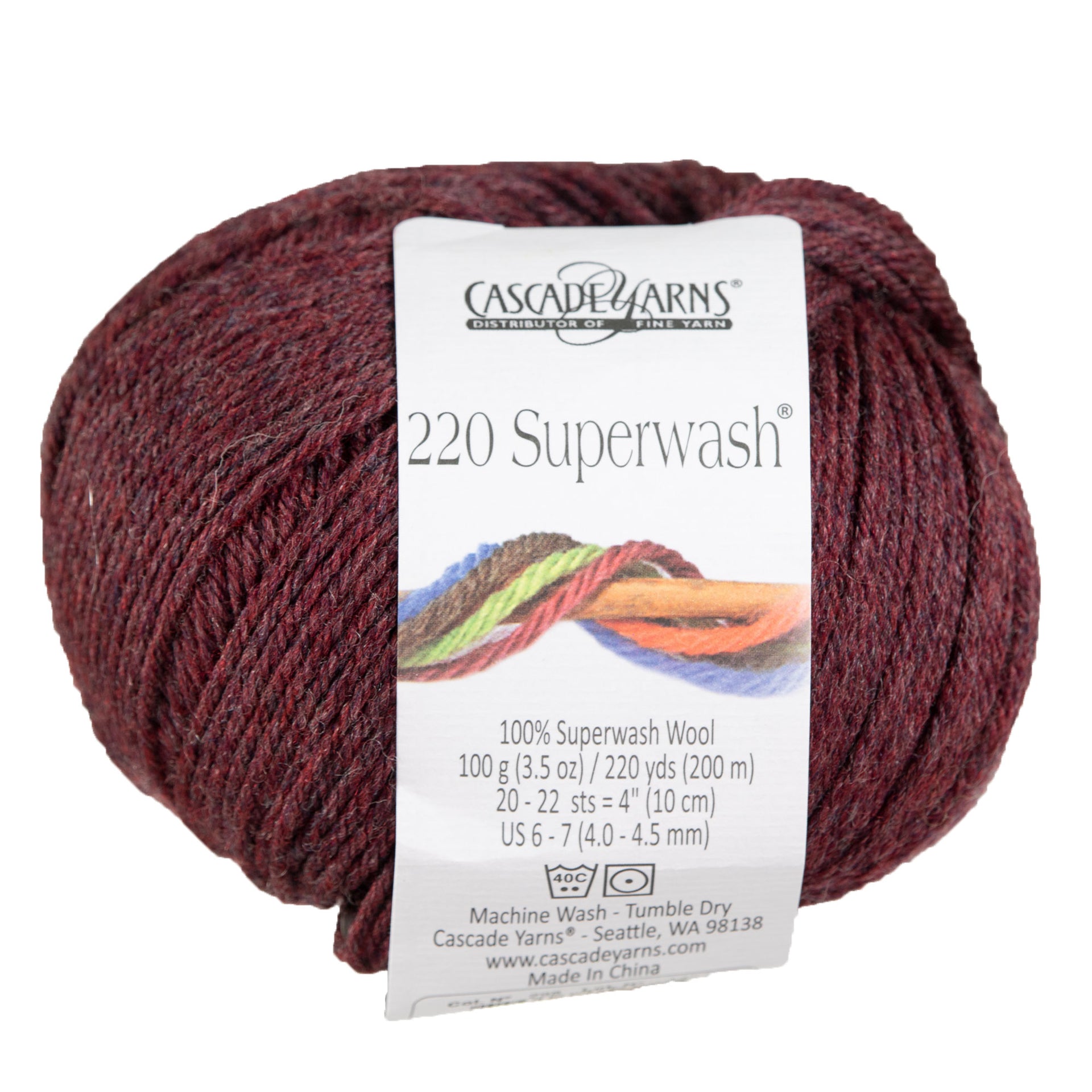 Cascade Yarns 220 Superwash Yarn - 0298 Malbec Heather - Zoom Image
