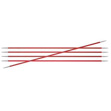KnitPro Zing Double Pointed Needles - US 1.5 (2.5mm) - 6" Garnet - Zoom Image