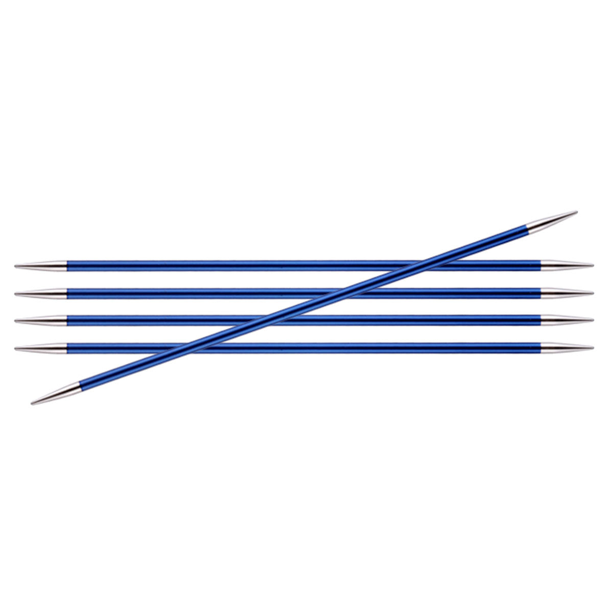 KnitPro Zing Double Pointed Needles - US 6 (4.0mm) - 6" Sapphire - Extra Image
