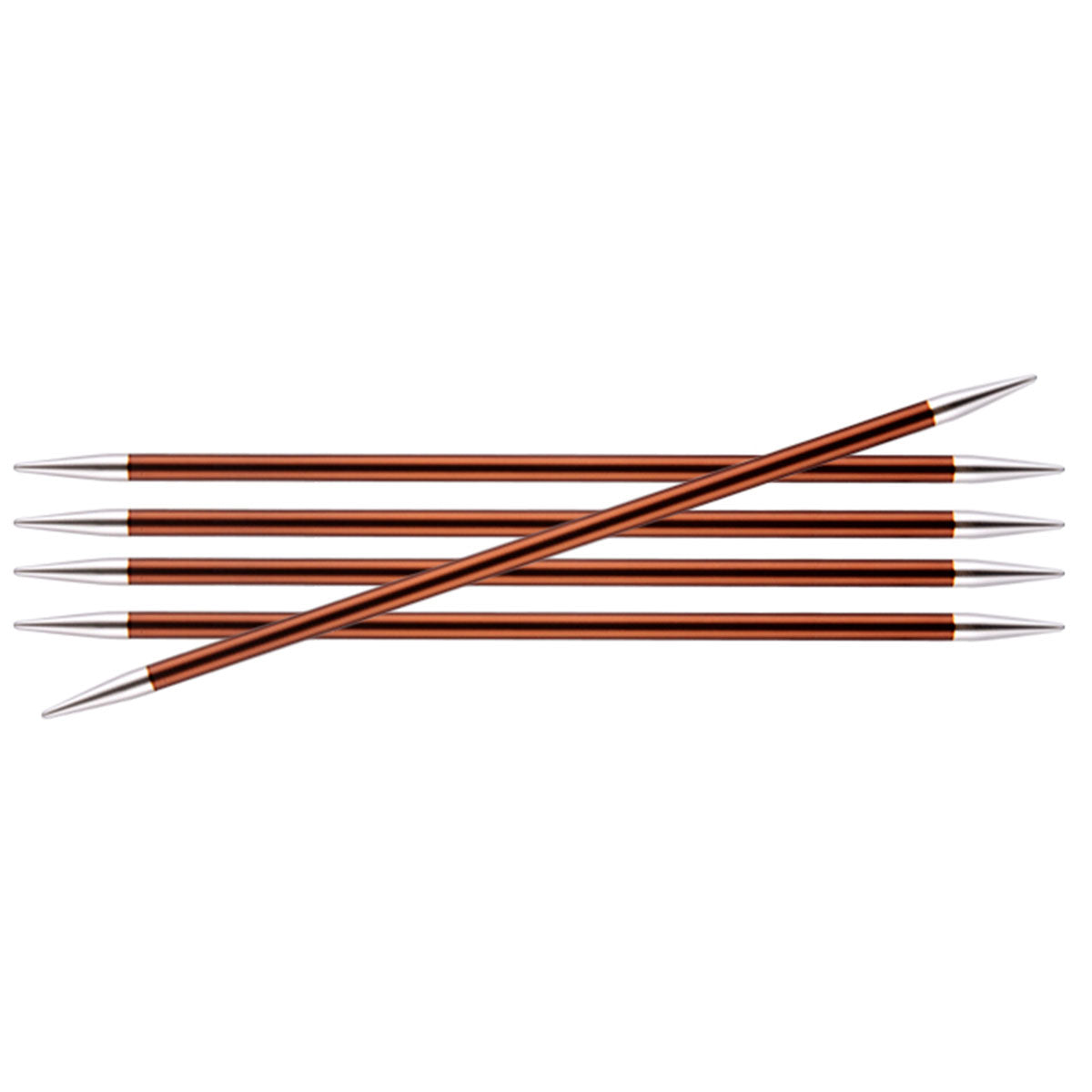 KnitPro Zing Double Pointed Needles - US 9 (5.5mm) - 6" Sienna - Extra Image