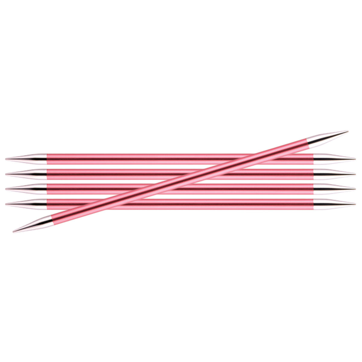 KnitPro Zing Double Pointed Needles - US 10.5 (6.5mm) - 6" Coral - Extra Image