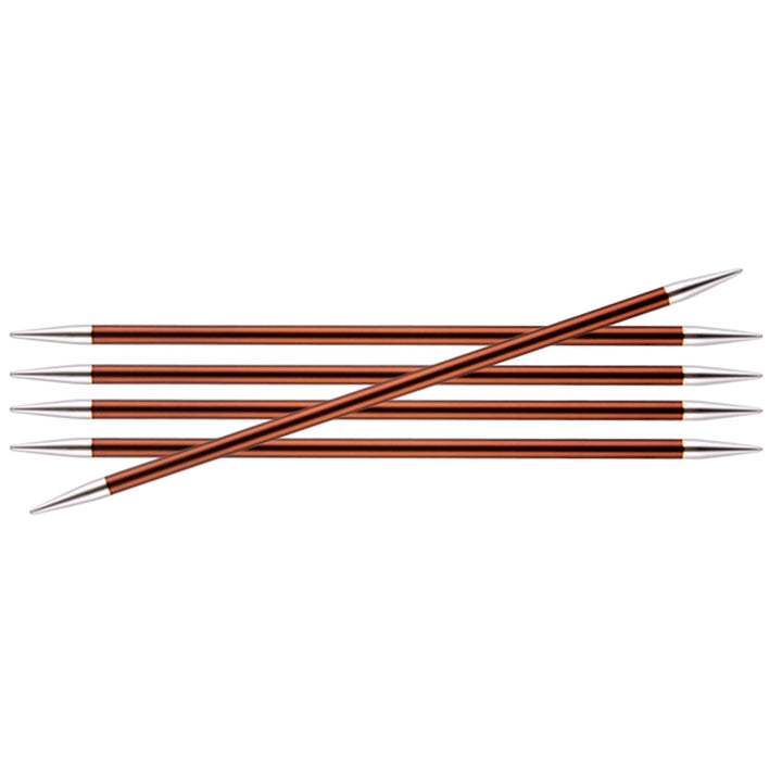 KnitPro Zing Double Pointed Needles - US 9 (5.5mm) - 8" Sienna - Extra Image