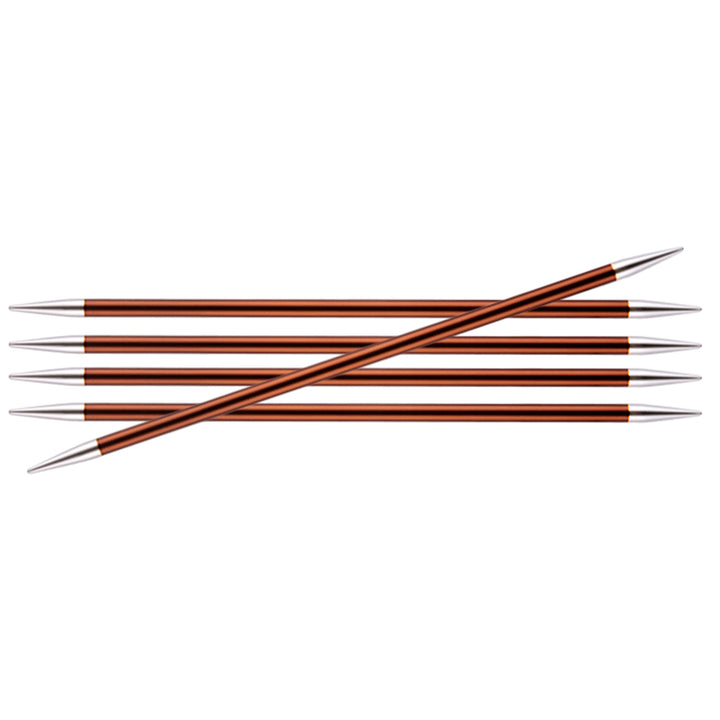 KnitPro Zing Double Pointed Needles - US 9 (5.5mm) - 8" Sienna - Zoom Image