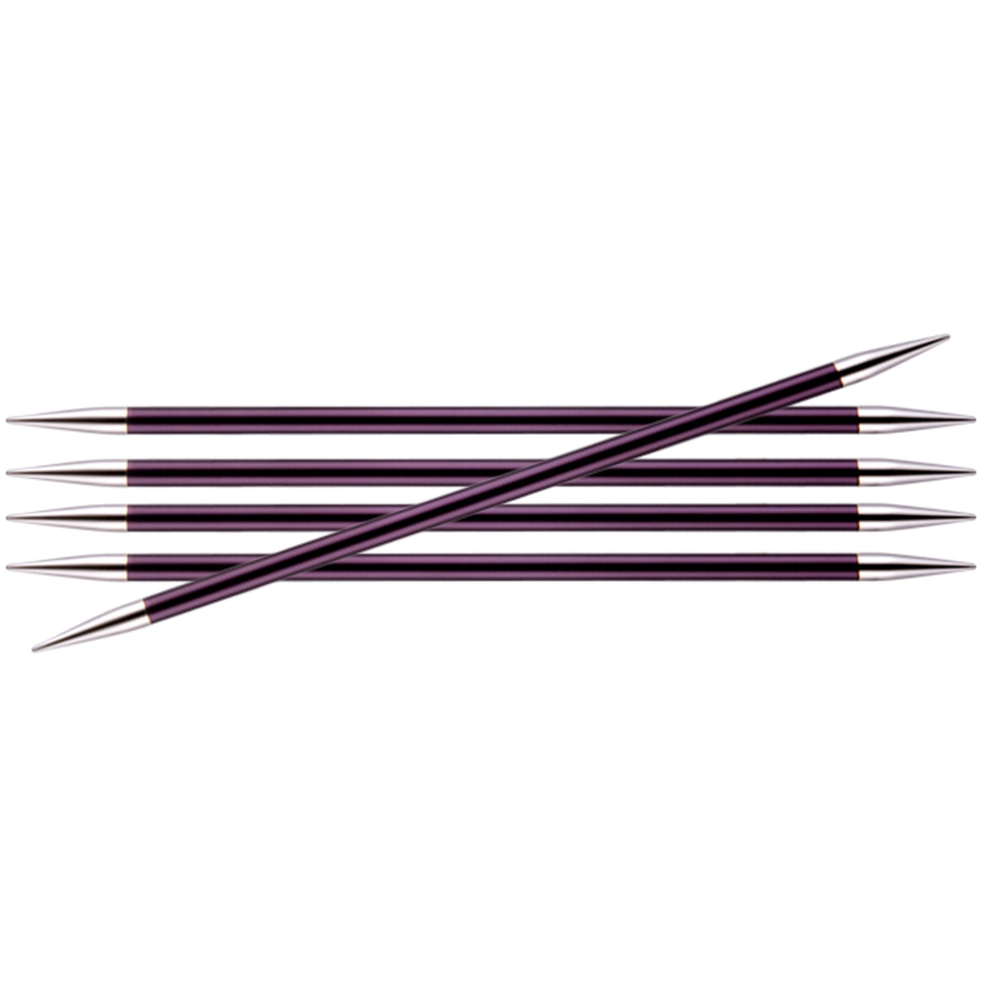 KnitPro Zing Double Pointed Needles - US 10 (6.0mm) - 8" Purple Velvet - Zoom Image