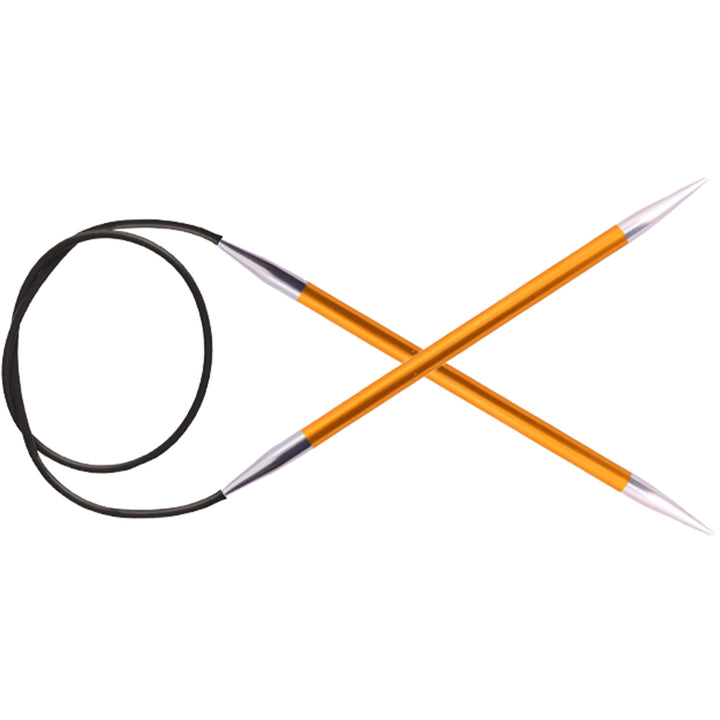 KnitPro Zing Fixed Circular Needles - US 1 (2.25mm) - 16" Amber - Zoom Image