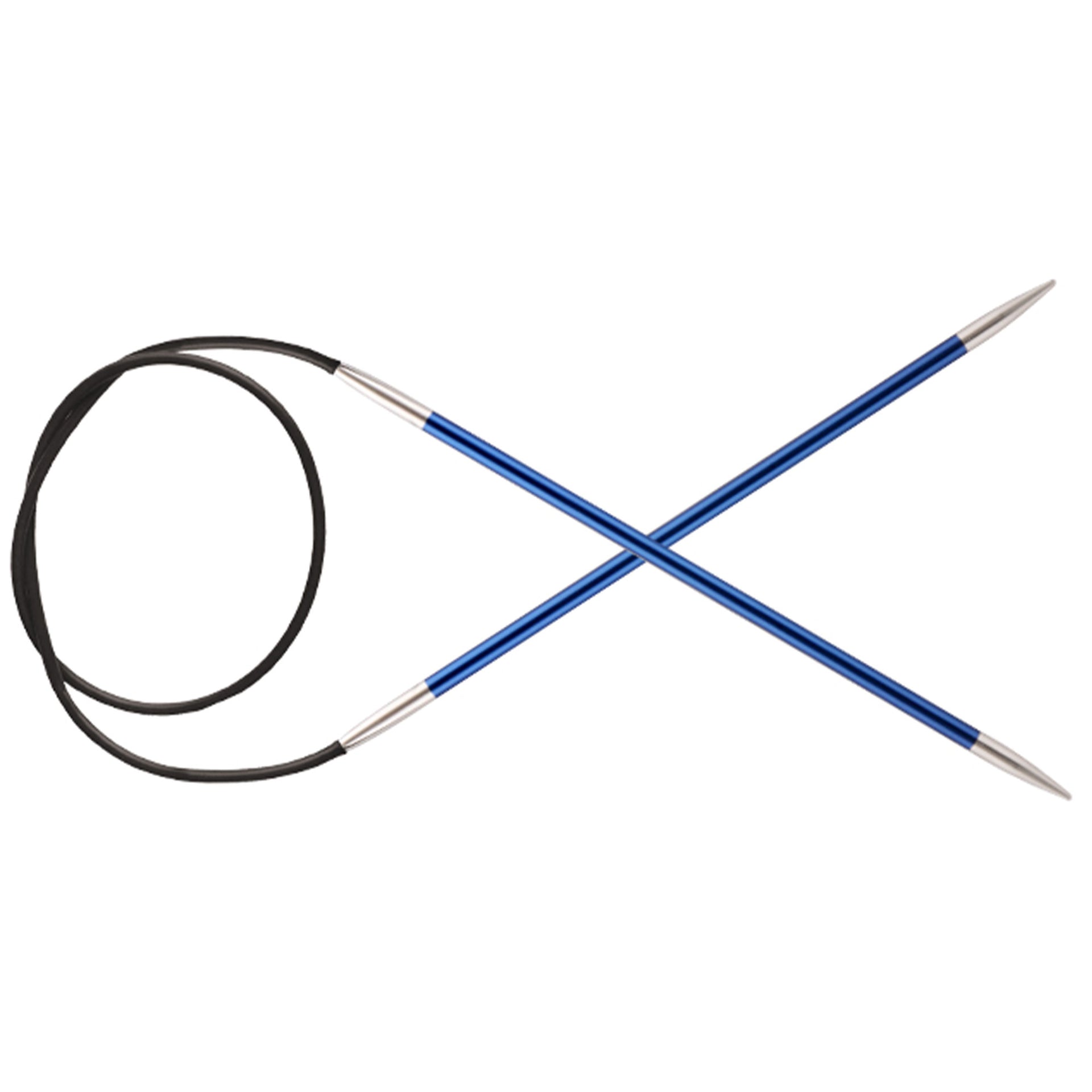KnitPro Zing Fixed Circular Needles - US 6 (4.0mm) - 16" Sapphire - Zoom Image
