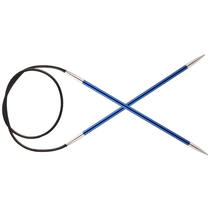 KnitPro Zing Fixed Circular Needles - US 6 (4.0mm) - 16" Sapphire - Zoom Image
