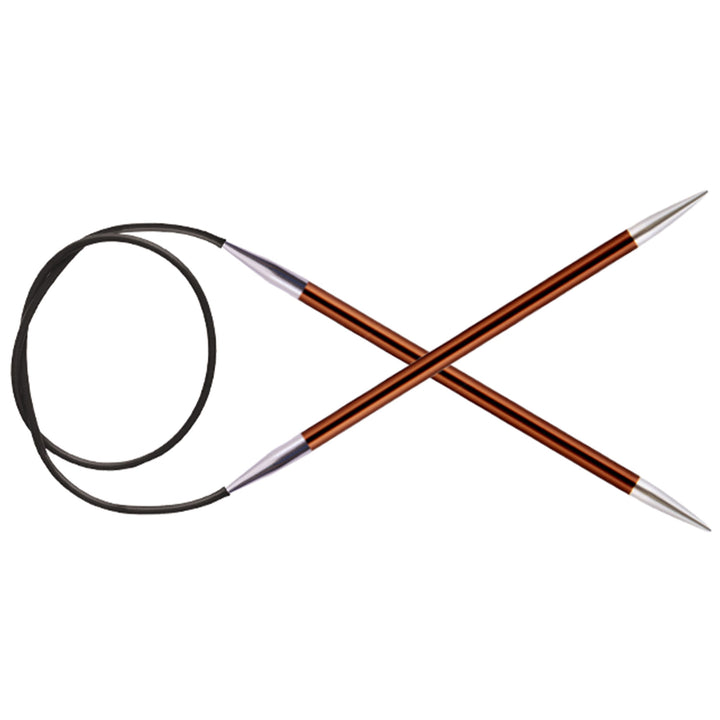 KnitPro Zing Fixed Circular Needles - US 9 (5.5mm) - 16" Sienna - Zoom Image