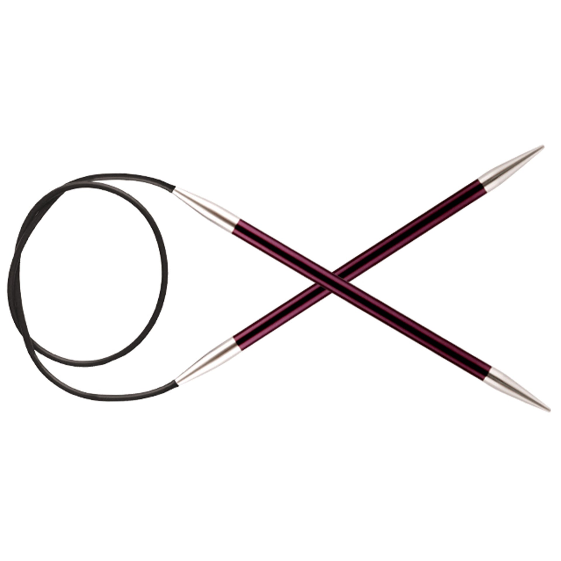 KnitPro Zing Fixed Circular Needles - US 10 (6.0mm) - 16" Purple Velvet - Zoom Image
