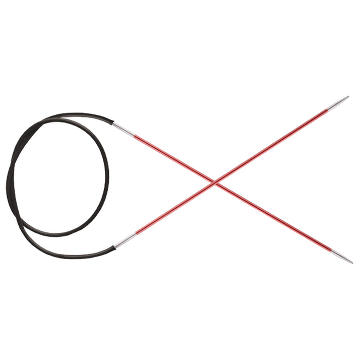 KnitPro Zing Fixed Circular Needles - US 0 (2.0mm) - 24" Coral - Zoom Image