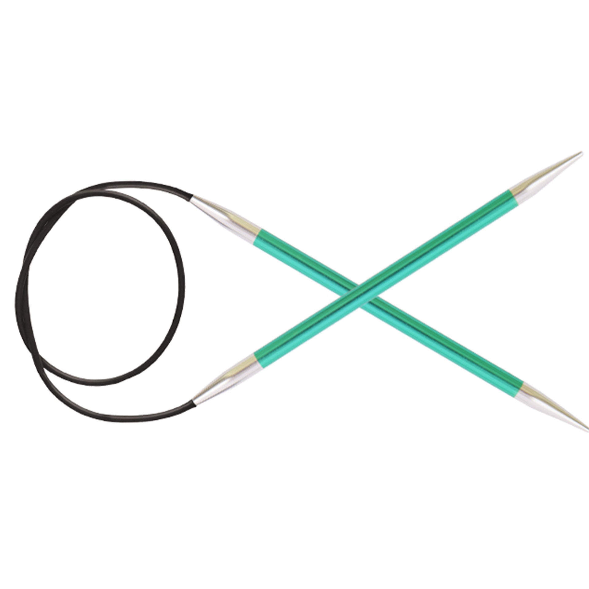 KnitPro Zing Fixed Circular Needles - US 3 (3.25mm) - 24" Emerald - Zoom Image

