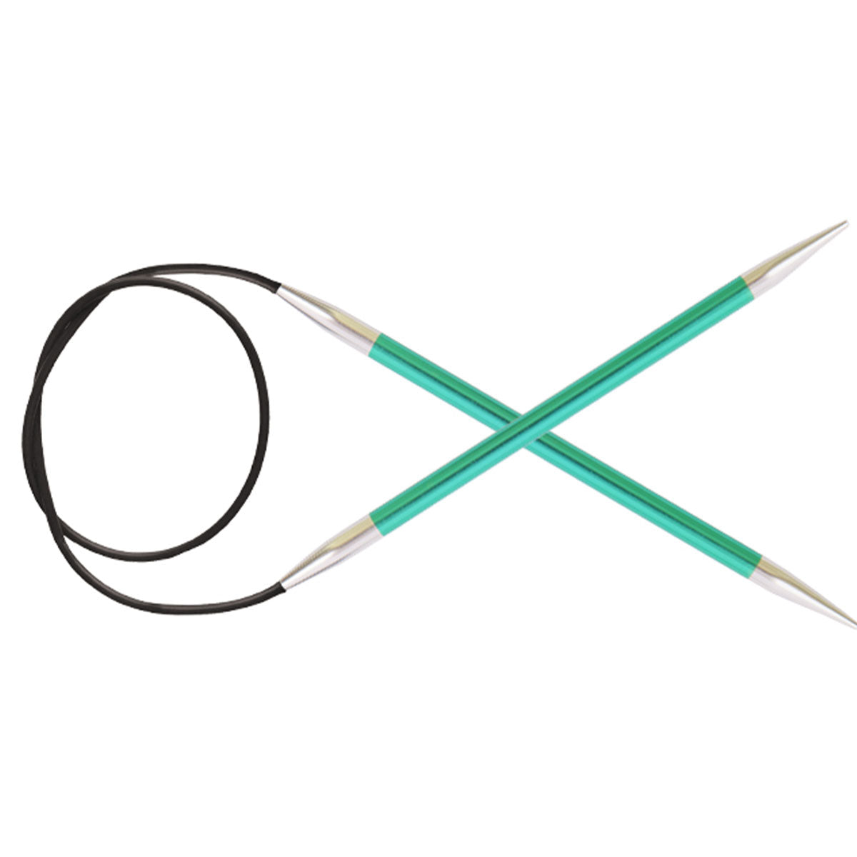 KnitPro Zing Fixed Circular Needles - US 3 (3.25mm) - 24" Emerald - Extra Image
