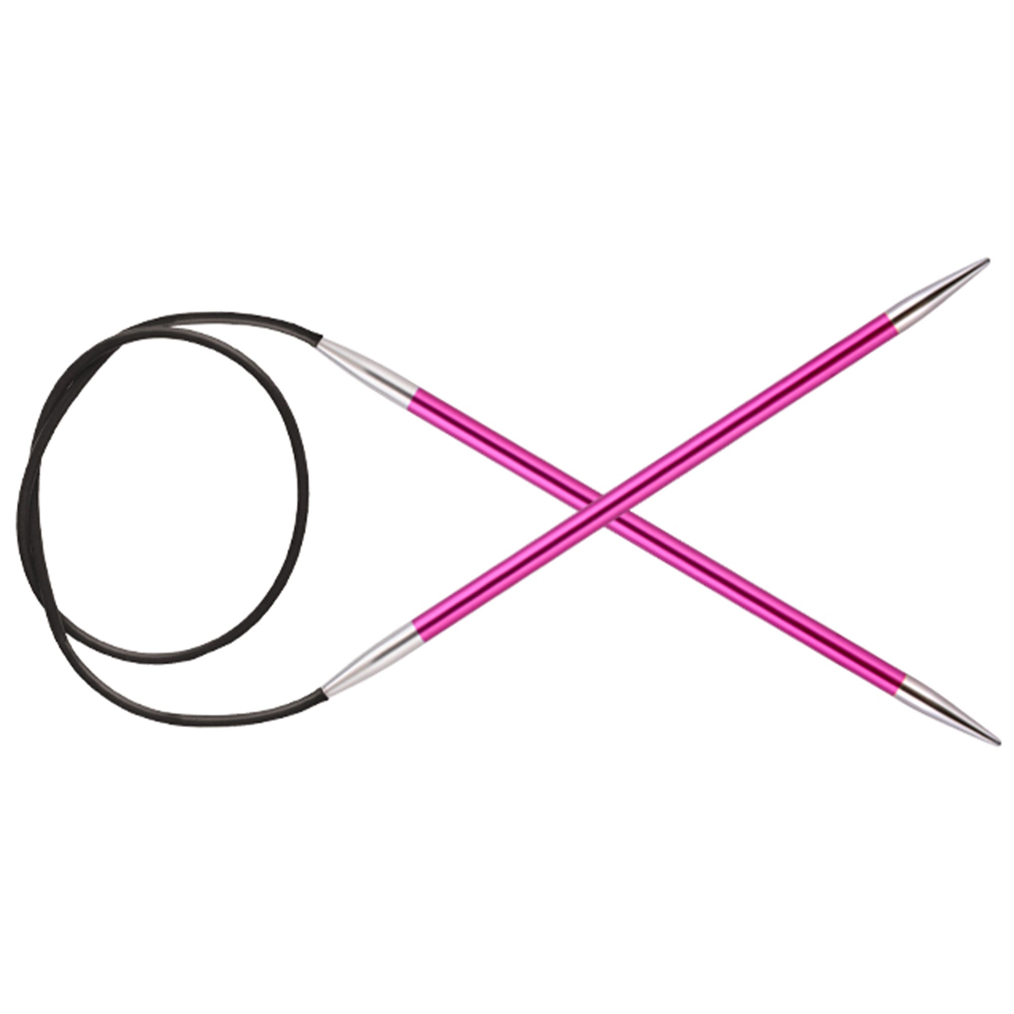 KnitPro Zing Fixed Circular Needles - US 8 (5.0mm) - 24" Ruby - Zoom Image