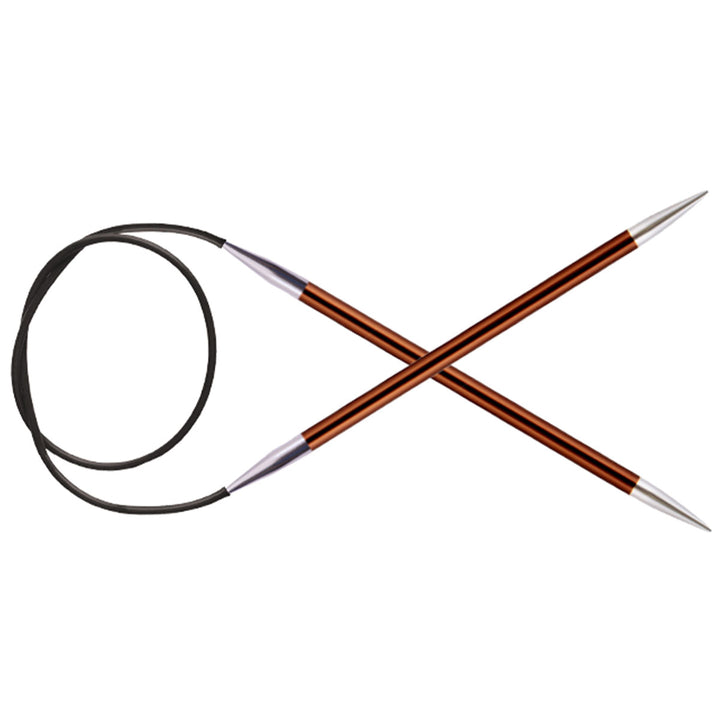 KnitPro Zing Fixed Circular Needles - US 9 (5.5mm) - 24" Sienna - Extra Image