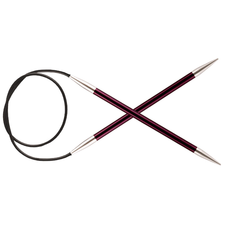 KnitPro Zing Fixed Circular Needles - US 10 (6.0mm) - 47" Purple Velvet - Extra Image