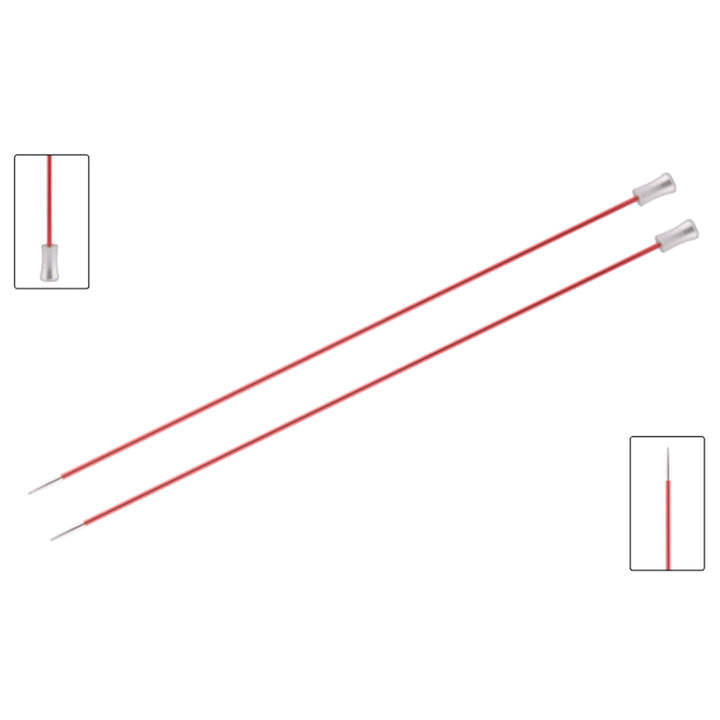 KnitPro Zing Single Pointed Needles - US 0 (2.0mm) - 10" Coral - Zoom Image