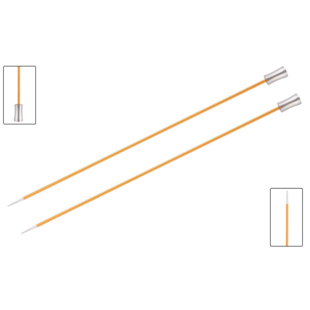 KnitPro Zing Single Pointed Needles - US 1 (2.25mm) - 10" Amber - Extra Image