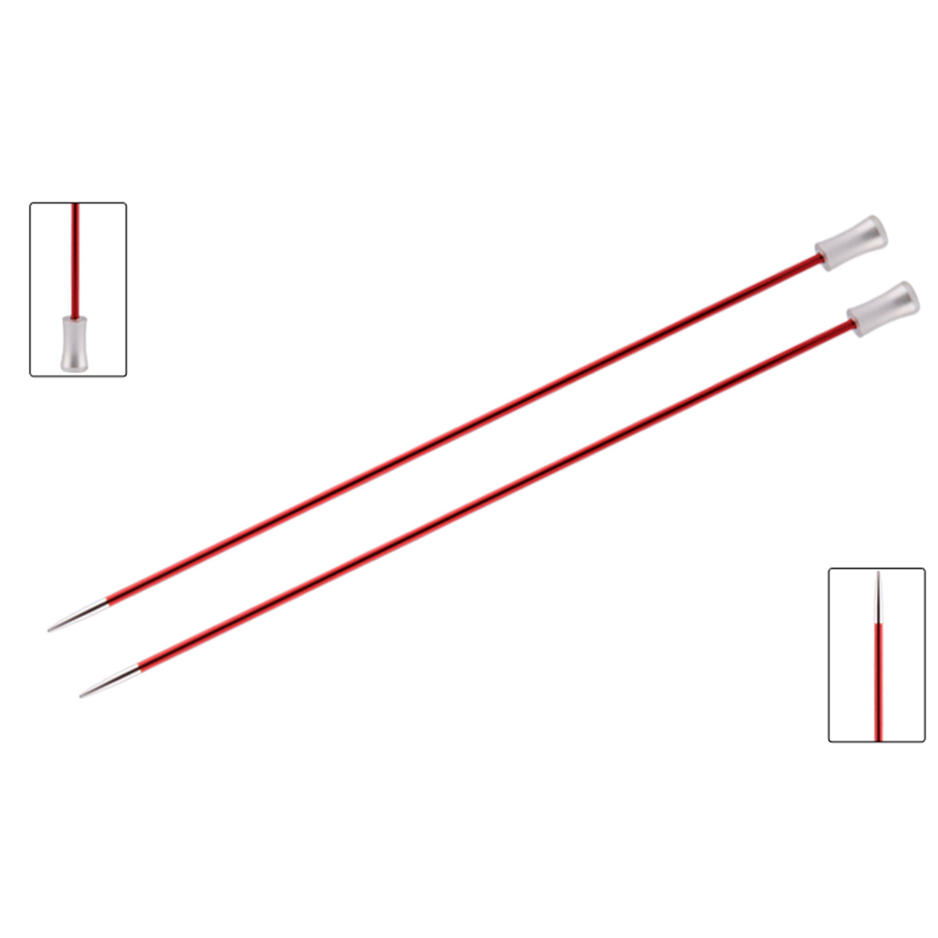 KnitPro Zing Single Pointed Needles - US 1.5 (2.5mm) - 10" Garnet - Zoom Image
