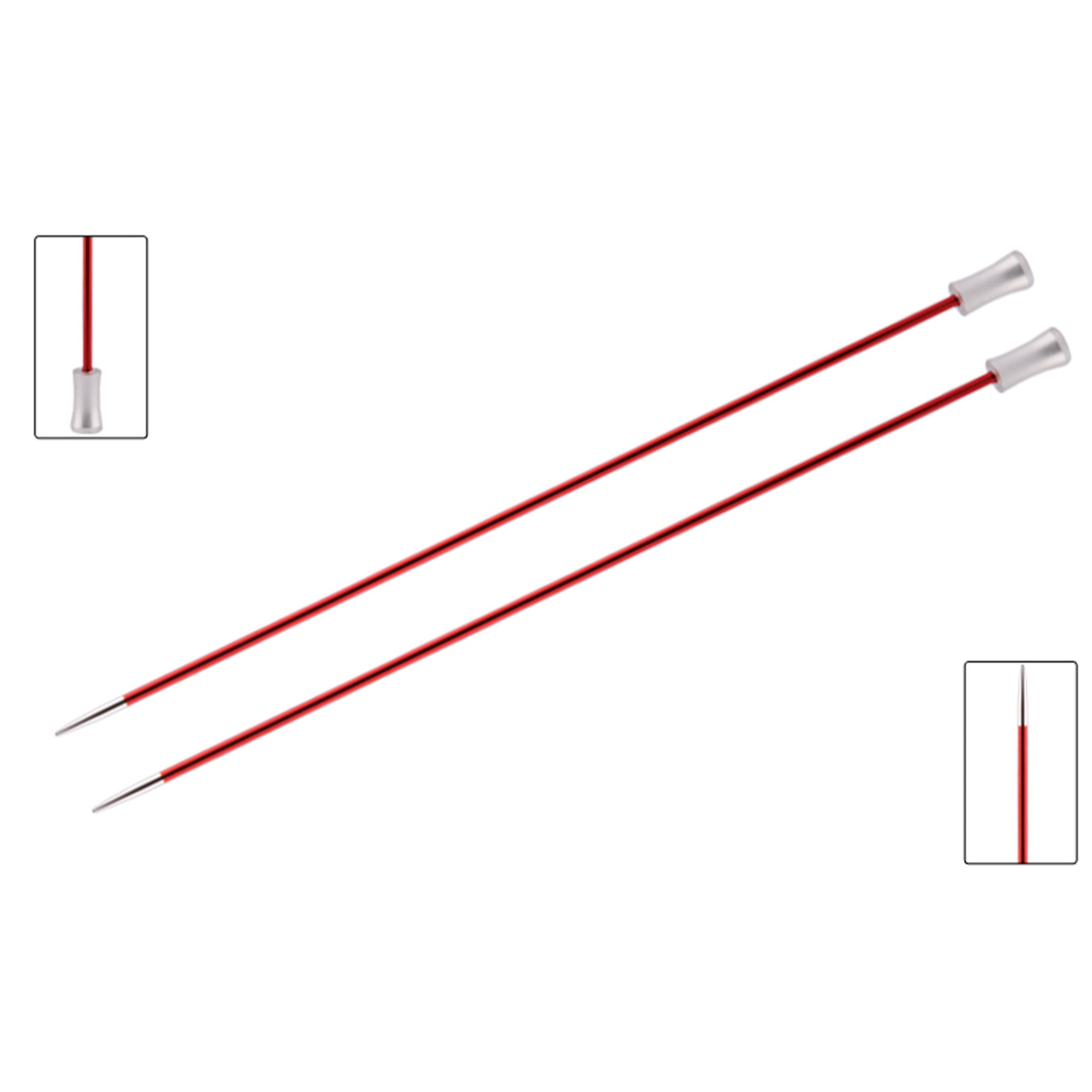 KnitPro Zing Single Pointed Needles - US 1.5 (2.5mm) - 10" Garnet - Zoom Image