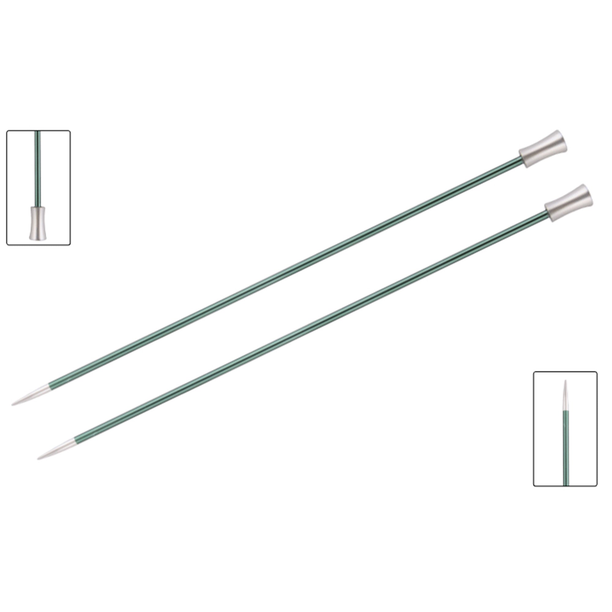 KnitPro Zing Single Pointed Needles - US 2.5 (3.0mm) - 10" Jade - Zoom Image