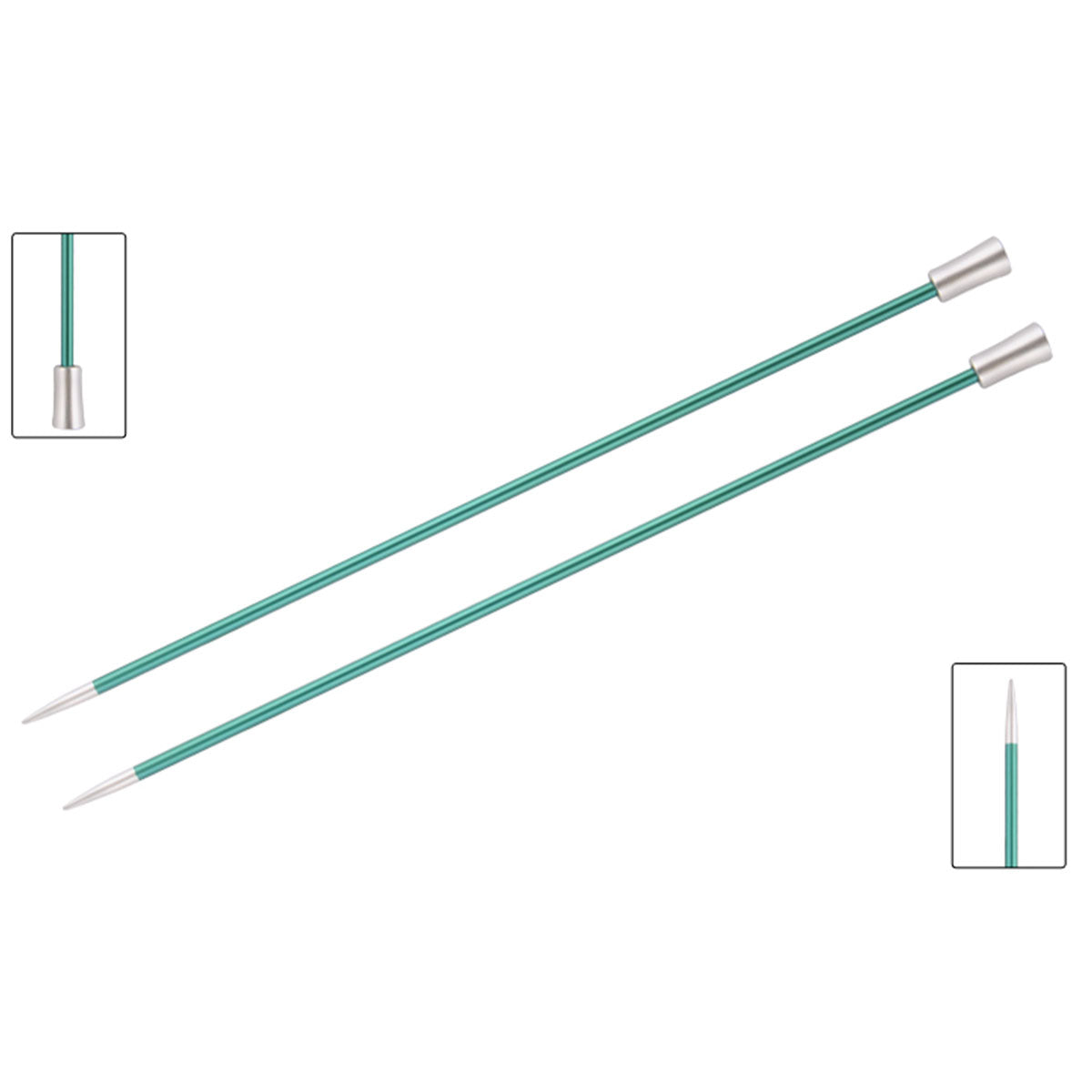 KnitPro Zing Single Pointed Needles - US 3 (3.25mm) - 10" Emerald - Extra Image