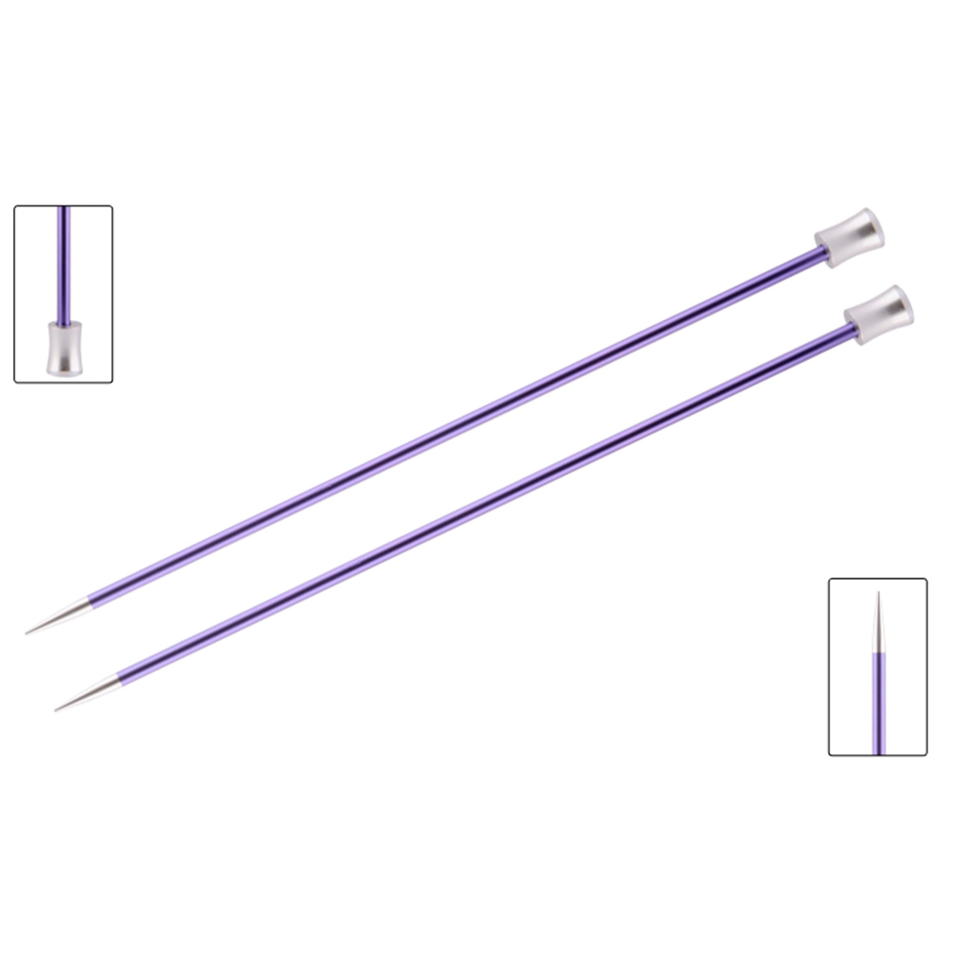 KnitPro Zing Single Pointed Needles - US 5 (3.75mm) - 10" Amethyst - Zoom Image
