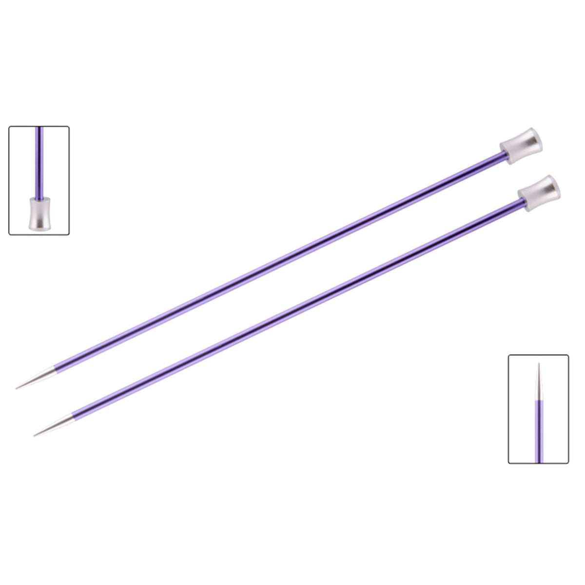 KnitPro Zing Single Pointed Needles - US 5 (3.75mm) - 10" Amethyst - Extra Image
