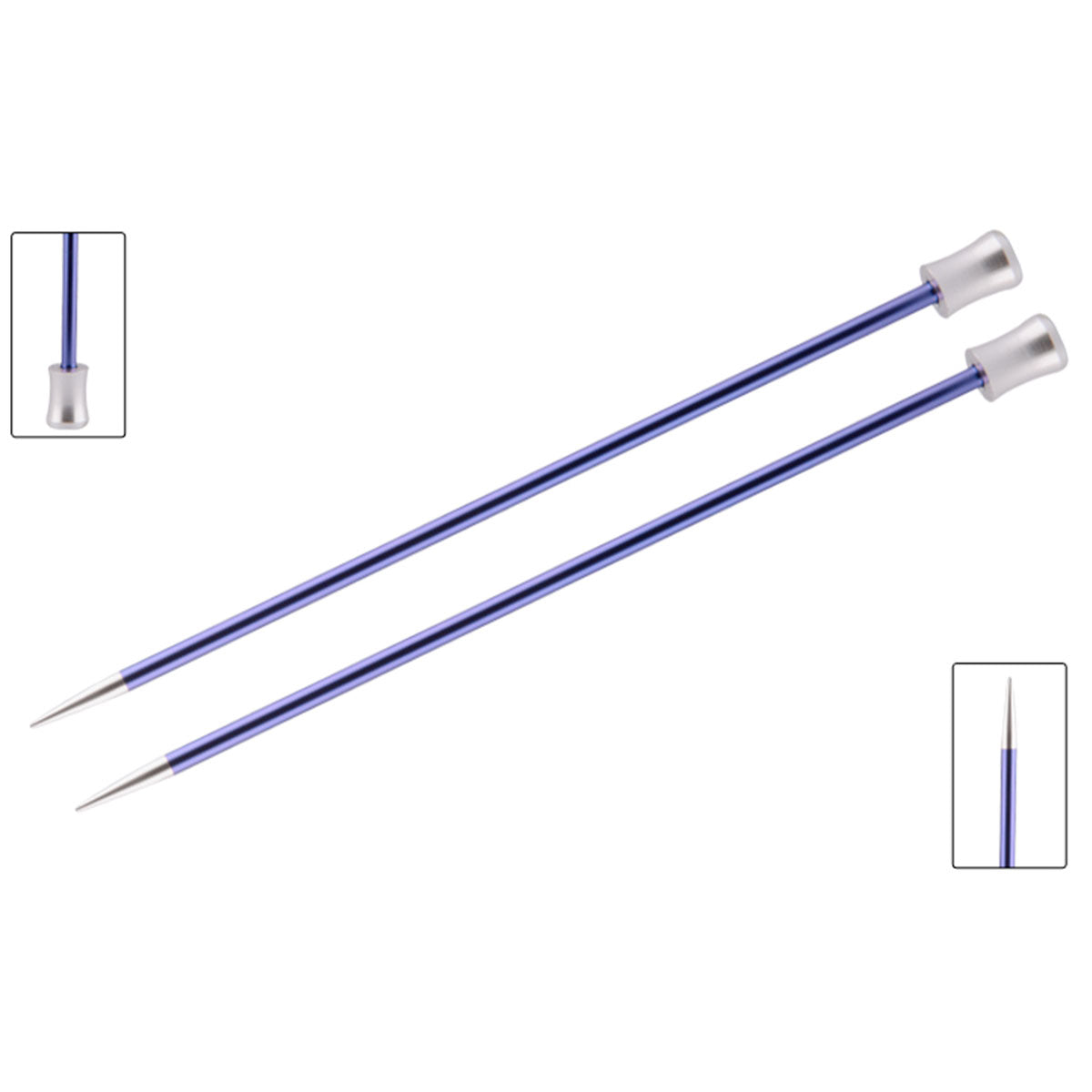 KnitPro Zing Single Pointed Needles - US 7 (4.5mm) - 10" Iolite - Extra Image